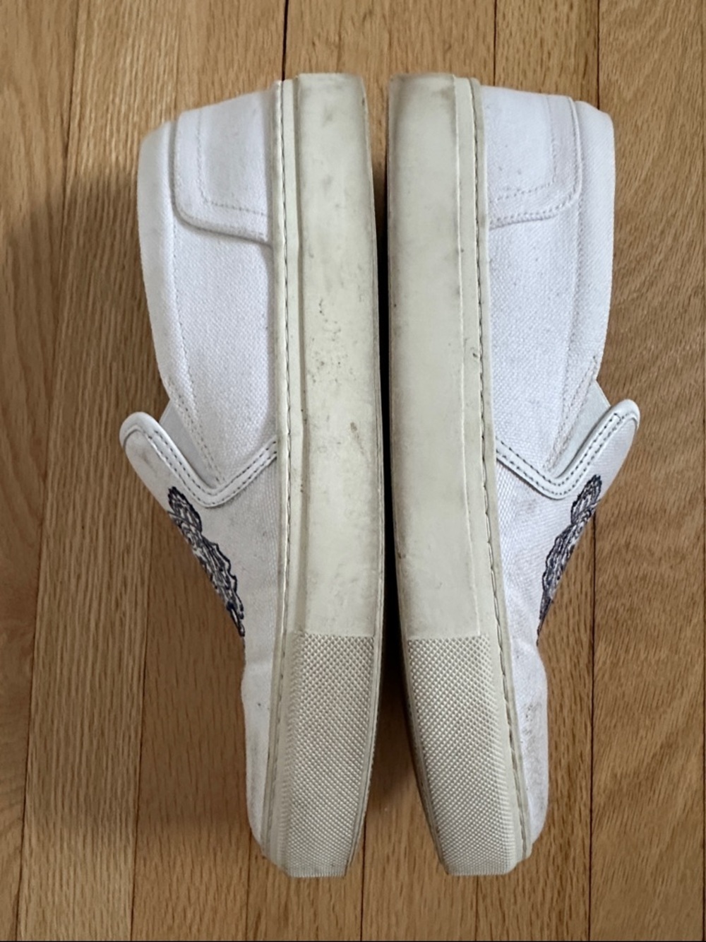 Kenzo Paris white slip-on canvas sneakers with navy embroidered tiger size 8 - Picture 3 of 10